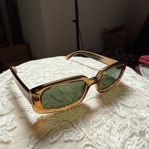 Le Specs Dynamite Unisex Rectangular Sunglasses Brown Tobacco 90s Y2K NEW